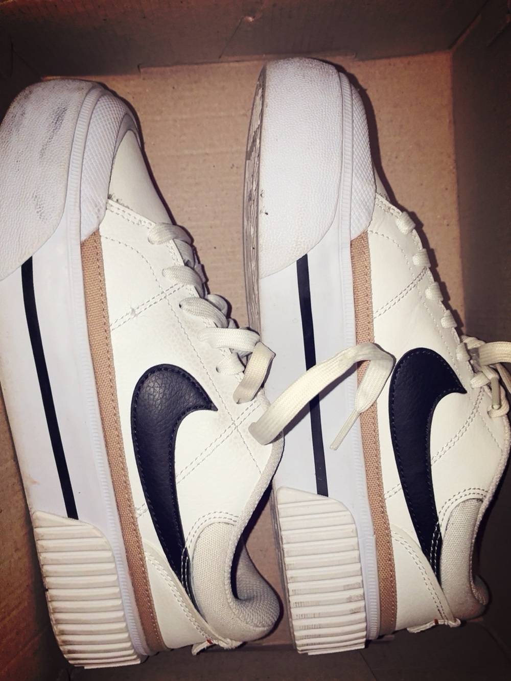 Women’s Cream and Black Low-Top Sneakers